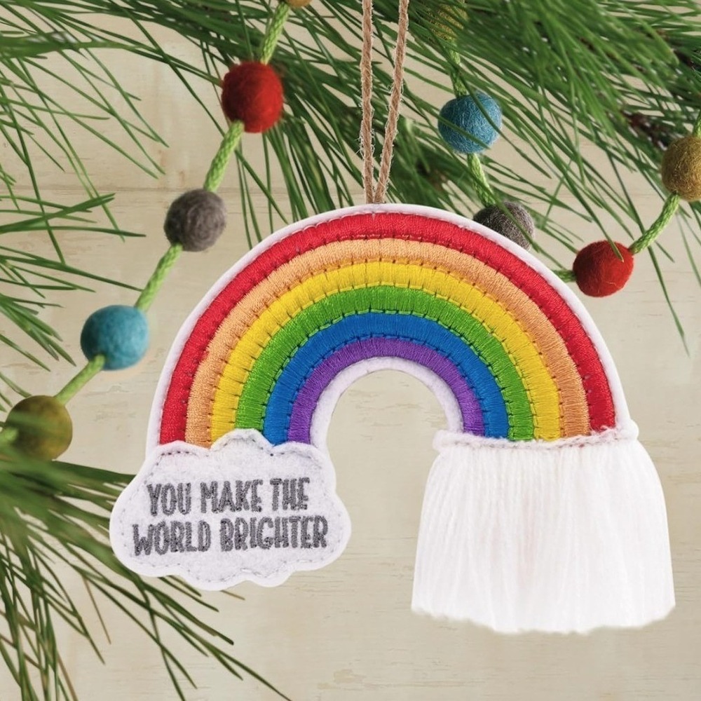 Hallmark Rainbow Ornament You Make the World Brighter Cloud Tassel Christmas/Car